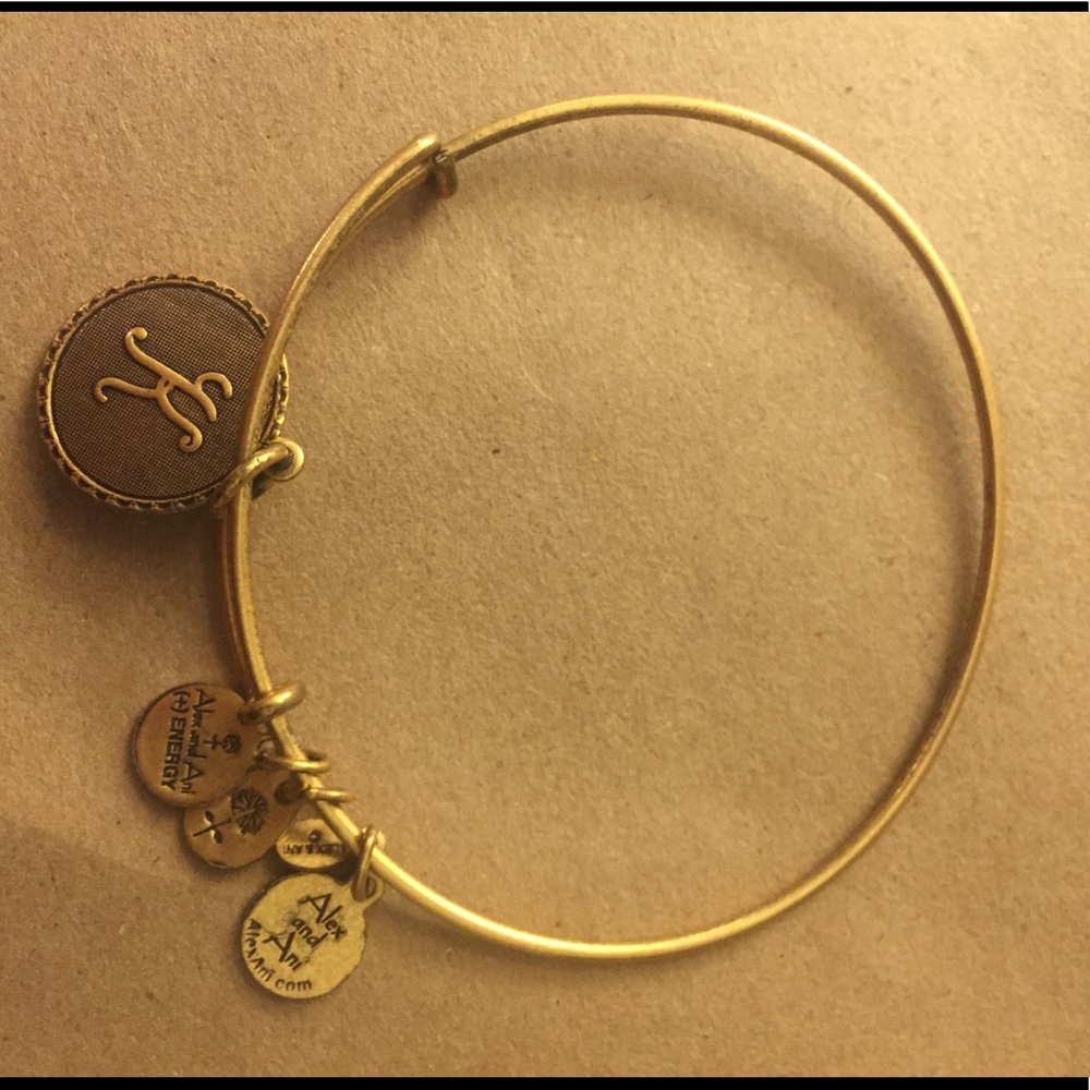 "K" Alex and Ani Gold Bangle